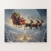 Santa Sleigh, 3D Christmas, Winter Village, Kids Puzzle (Horizontal)