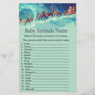 Santa Sleigh Christmas Baby Animes Name Game