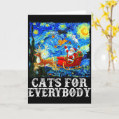 Santa Sleigh Christmas Cats For Everybody Starry N Karte (Gelbe Blume)