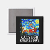 Santa Sleigh Christmas Cats For Everybody Starry N Magnet (Vorderseite/Rückseite)
