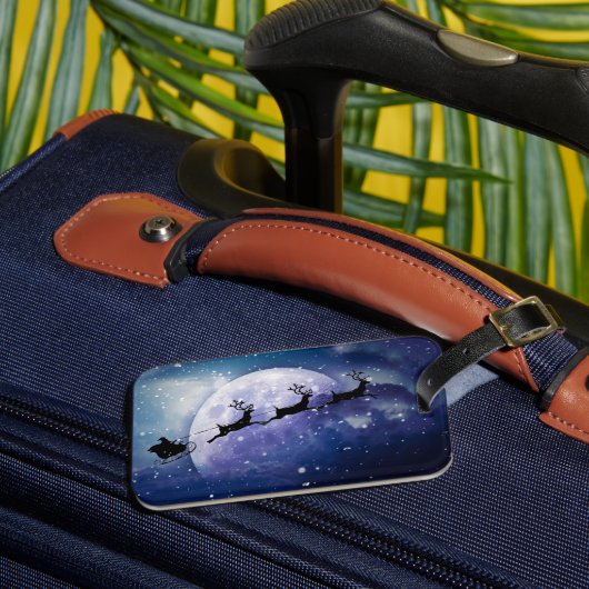 Santa Sleigh | Fantasy Galaxy Weihnachtsabend Himm Gepäckanhänger (Vorderseite Insitu 3)