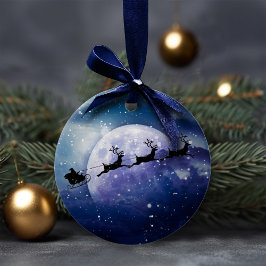 Santa Sleigh | Fantasy Galaxy Weihnachtsabend Himm Keramik Ornament