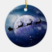 Santa Sleigh | Fantasy Galaxy Weihnachtsabend Himm Keramik Ornament (Vorne)