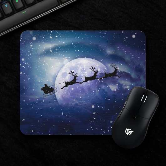 Santa Sleigh | Fantasy Galaxy Weihnachtsabend Himm Mousepad