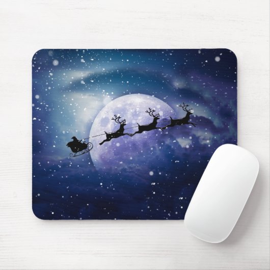 Santa Sleigh | Fantasy Galaxy Weihnachtsabend Himm Mousepad (Mit Mouse)