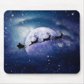 Santa Sleigh | Fantasy Galaxy Weihnachtsabend Himm Mousepad (Vorne)