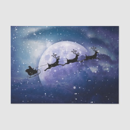 Santa Sleigh | Fantasy Galaxy Weihnachtsabend Himm Seidenpapier (Vorderseite)
