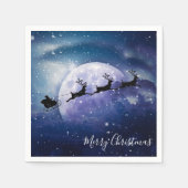 Santa Sleigh | Fantasy Galaxy Weihnachtsabend Himm Serviette (Vorderseite)