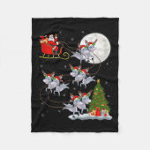 Santa Sleigh Flying Funny Magical Christmas Premiu Fleecedecke (Vorderseite)