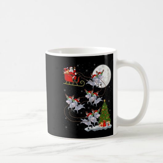 Santa Sleigh Flying Funny Magical Christmas Premiu Kaffeetasse (Rechts)