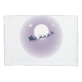 Santa Sleigh Flying Reindeer Moonlight Sky Scene Kissenbezug (Vorderseite)