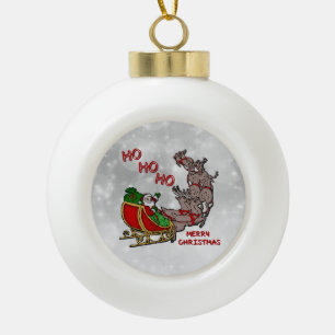 Santa Sleigh HoHoHo Frohe Weihnachtsball Ornament