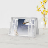 Santa Sleigh im Freien Karte (Gelbe Blume)