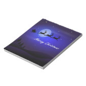 Santa Sleigh Moon Frohe Weihnachten Notizblock (Rotiert)
