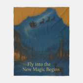 Santa Sleigh Night Sky Christmas Magic New Year Fleecedecke (Vorderseite)