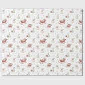 Santa Sleigh Pattern Geschenkpapier (Flach)