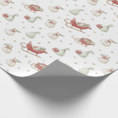 Santa Sleigh Pattern Geschenkpapier (Ecke)