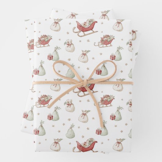 Santa Sleigh Pattern Geschenkpapier Set (Beispiel)