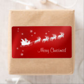 Santa Sleigh Red Christmas Label (Insitu)