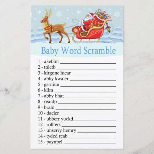 Santa Sleigh Reindeer Baby Wortspiel (Vorderseite)