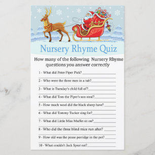 Santa Sleigh Reindeer Kinderzimmer Rhyme Quiz
