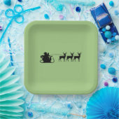 Santa sleigh reindeer pappteller (Party)