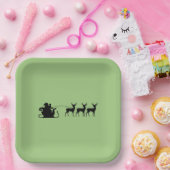 Santa sleigh reindeer pappteller (Party)