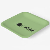 Santa sleigh reindeer pappteller (Gewinkelt)