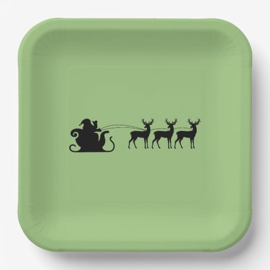 Santa sleigh reindeer pappteller (Vorderseite)