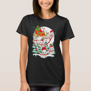 Santa Sleigh Reindeer Persian Cats Xmas Cat Owner T-Shirt