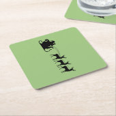 Santa sleigh reindeer rechteckiger pappuntersetzer (angewinkelt)