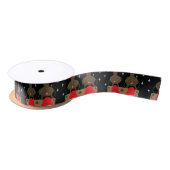 SANTA SLEIGH & REINDEER SATIN RIBBON SATINBAND (Spule)