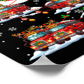 Santa Sleigh Reindeer School Buses Matching Driver Poster (Ecke)