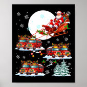 Santa Sleigh Reindeer School Buses Matching Driver Poster (Vorne)