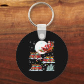 Santa Sleigh Reindeer School Buses Matching Driver Schlüsselanhänger (Vorderseite)