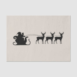 Santa sleigh reindeer seidenpapier