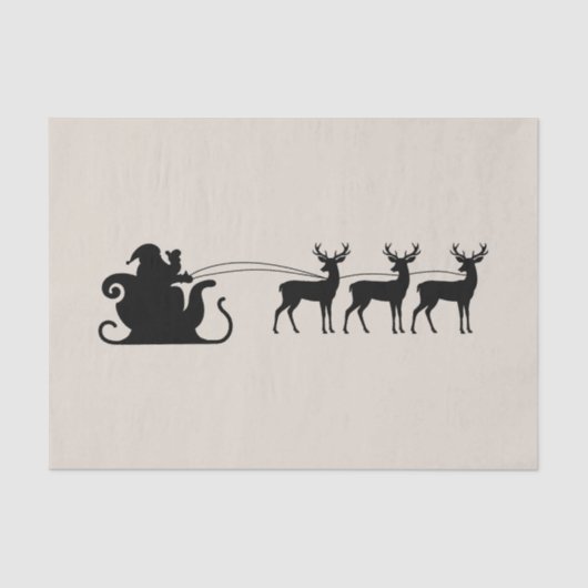 Santa sleigh reindeer seidenpapier (Vorderseite)