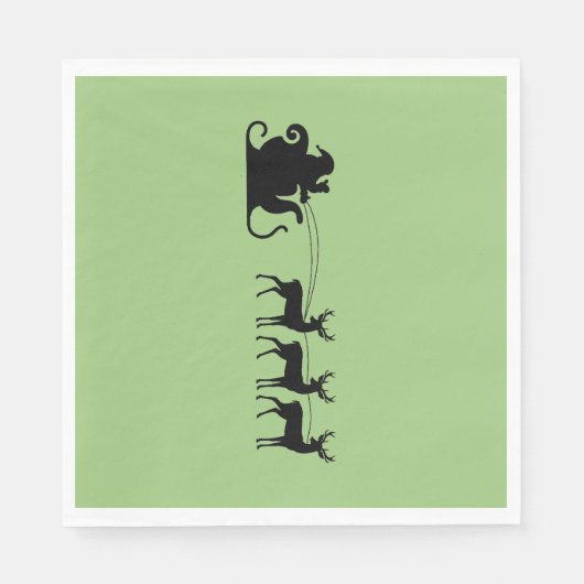 Santa sleigh reindeer serviette (Vorderseite)