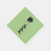 Santa sleigh reindeer serviette (Ecke)