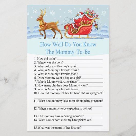 Santa Sleigh Reindeer wie gut Sie das Spiel kennen (Vorderseite)