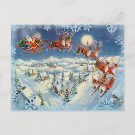SANTA, SLEIGH & REINDEY von SHARON SHARPE Feiertagspostkarte