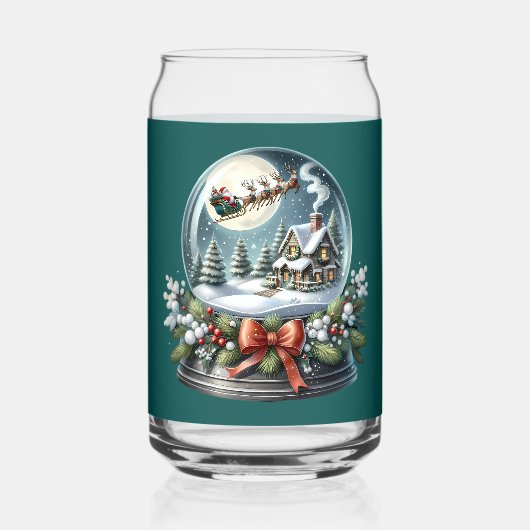 Santa Sleigh Reiten im Snow Globe Wonderland Dosenglas (Rückseite)