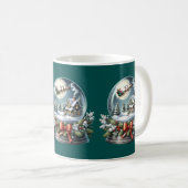 Santa Sleigh Reiten im Snow Globe Wonderland Kaffeetasse (VorderseiteRechts)