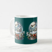 Santa Sleigh Reiten im Snow Globe Wonderland Kaffeetasse (Vorderseite Links)
