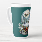Santa Sleigh Reiten im Snow Globe Wonderland Milchtasse (Linke Ecke)