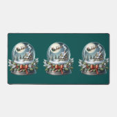 Santa Sleigh Reiten im Snow Globe Wonderland Schreibtischunterlage (Vorderseite)