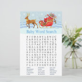 Santa Sleigh Rentier Baby Dusche Word Search Game (Stehend Vorderseite)