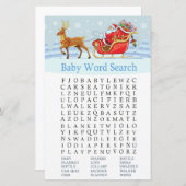 Santa Sleigh Rentier Baby Dusche Word Search Game (Vorne/Hinten)