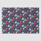 Santa Sleigh Rentier Christmas Nordic Village Seidenpapier (Vorderseite)