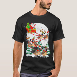 Santa Sleigh Rentier Quittung Weihnachtsvögel Love T-Shirt